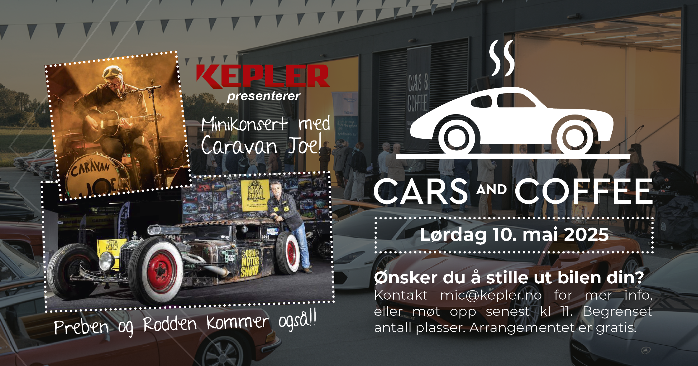 Vi inviterer til Cars & Coffee lørdag 10. mai 2025